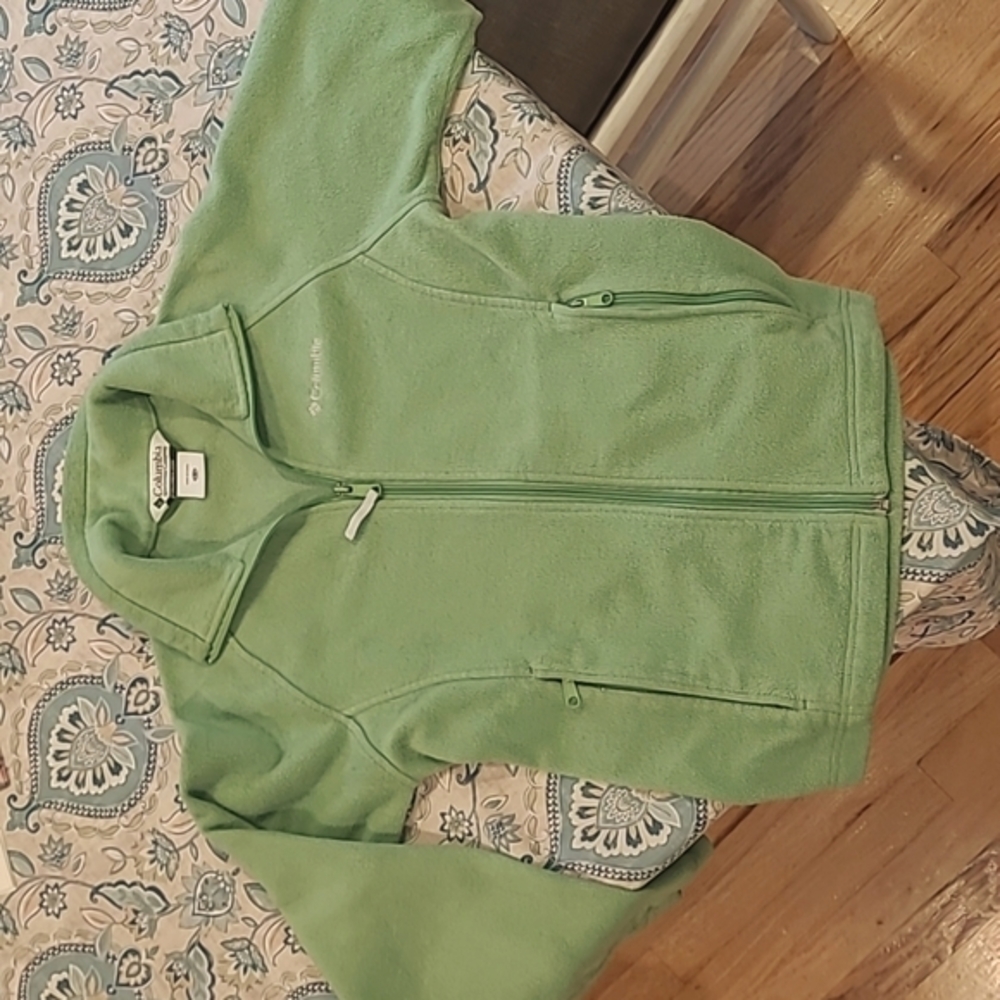 Columbia Fleece Jacket Green Size Youth 14/16. Very Good Condition.